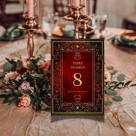 Tarjeta De Mesa Boda personalizada clásica vintage