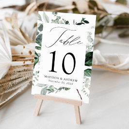 Tarjeta De Mesa Boda Personalizada con Abundante Verdor