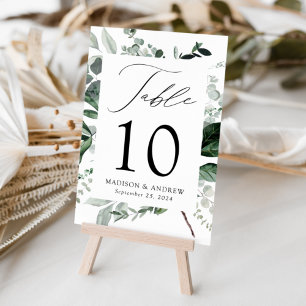 Tarjeta De Mesa Boda Personalizada con Abundante Verdor