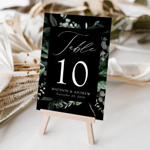 Tarjeta De Mesa Boda Personalizada con Abundante Verdor