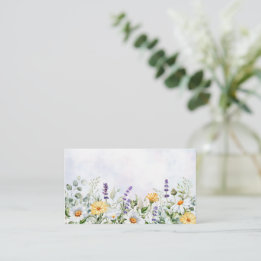 Tarjeta De Mesa Boda personalizada de acuarela de flores silvestre