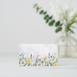 Tarjeta De Mesa Boda personalizada de acuarela de flores silvestre