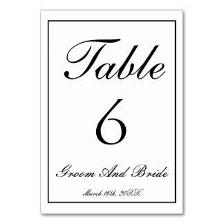 Tarjeta De Mesa Boda personalizada en B&N