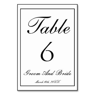 Tarjeta De Mesa Boda personalizada en B&N