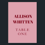 Tarjeta De Mesa Boda personalizada manuscrita rosa y roja<br><div class="desc">Guíe a sus invitados con estilo con estos números de tabla manuscritos de boda rosa y roja personalizada. Diseñadas con caligrafía romántica en tonos rosa suave y rojo negrita, estas elegantes tarjetas de mesa son el toque final perfecto para la decoración de la recepción. Personalice con sus nombres, iniciales o...</div>