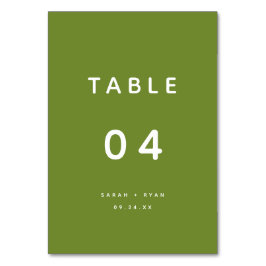 Tarjeta De Mesa Boda personalizada moderna minimalista de olivo ve