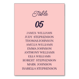 Tarjeta De Mesa Boda personalizada Peach