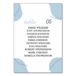 Tarjeta De Mesa Boda personalizado azul