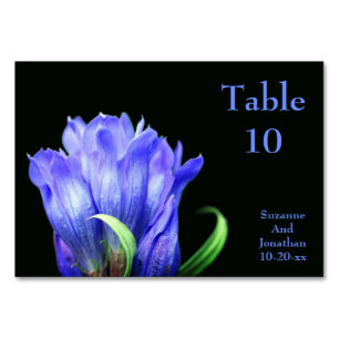 Tarjeta De Mesa Boda personalizado de flor gentiana azul