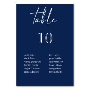 Tarjeta De Mesa Boda personalizado de luces colgantes azules y bla