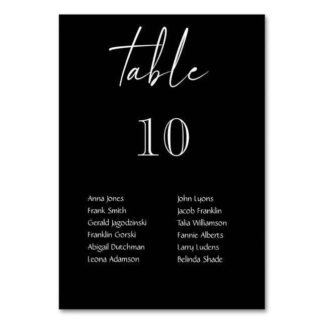 Tarjeta De Mesa Boda personalizado de luces colgantes en blanco y  (Anverso)