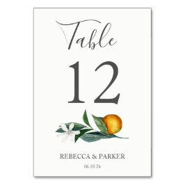 Tarjeta De Mesa Boda personalizado de naranjas