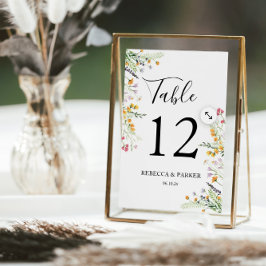 Tarjeta De Mesa Boda personalizado de Wildflowers