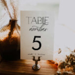 Tarjeta De Mesa Boda personalizado mínimo moderno<br><div class="desc">Si planeas un boda o un evento con una temática moderna y elegante, los números de mesa personalizados son una buena manera de añadir un toque único a tu decoración. Con líneas limpias y diseños simples, estos números de tabla se ajustarán perfectamente a su estética. Para más elementos de coordinación,...</div>