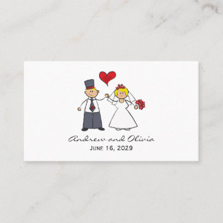 Tarjeta De Mesa Boda personalizado Pareja Novia y Corazón Rojo Gro