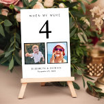 Tarjeta De Mesa Boda Photo Fun<br><div class="desc">Diviértete con los números de la mesa de la recepción de tu boda con estas tarjetas con cada número de mesa correspondiente a una foto de la novia y el novio a la misma edad. Por ejemplo, en el cuadro 4, personalice el número de la tabla con "4" y añada...</div>