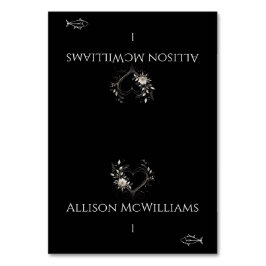 Tarjeta De Mesa Boda Place card-Fish Icon-Flowers with a Heart