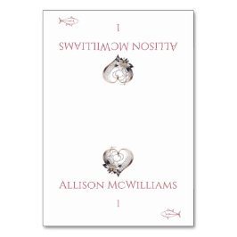 Tarjeta De Mesa Boda Place card-Fish Icon-Pink Heart