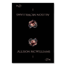 Tarjeta De Mesa Boda Place card-Fish Icon-Rosa con el corazón