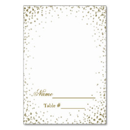 Tarjeta De Mesa Boda Place Card Gold Confetti