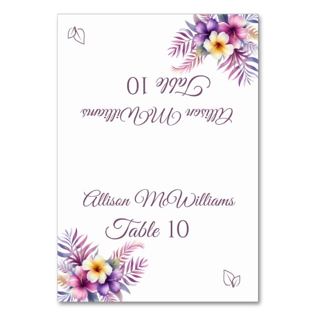 Tarjeta De Mesa Boda Place card-Island Romance-Vegetarian- (Anverso)