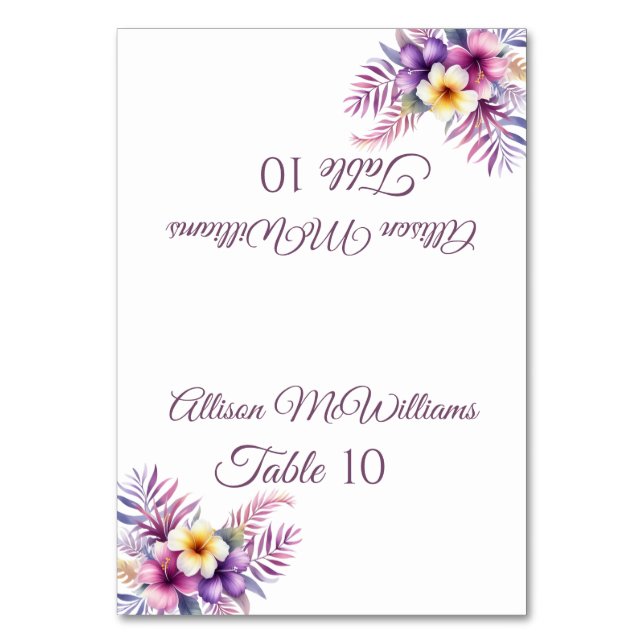 Tarjeta De Mesa Boda Place card-Island Romance-Vegetarian- (Anverso)