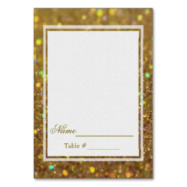 Tarjeta De Mesa Boda Place Card Purpurina de oro