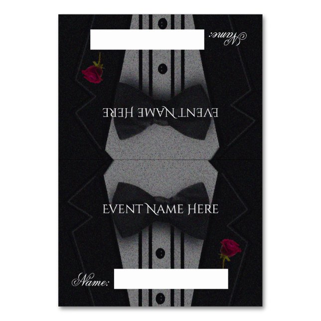 Tarjeta De Mesa Boda Place Card Tuxedo (Anverso)