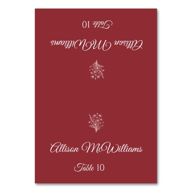 Tarjeta De Mesa Boda Place card-Vegetarian-Wildflower Elegancia (Anverso)