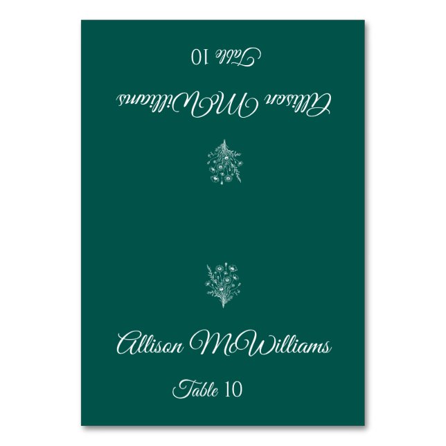 Tarjeta De Mesa Boda Place card-Vegetarian-Wildflower Elegancia (Anverso)