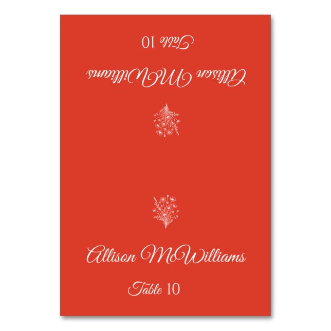 Tarjeta De Mesa Boda Place card-Vegetarian-Wildflower Elegancia (Anverso)