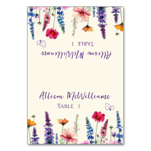 Tarjeta De Mesa Boda Place card-Wildflower Sinfonía-Vegetaria-