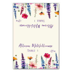 Tarjeta De Mesa Boda Place card-Wildflower Symphony Fish Icon