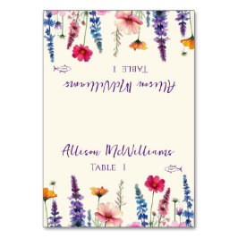 Tarjeta De Mesa Boda Place card-Wildflower Symphony Fish Icon
