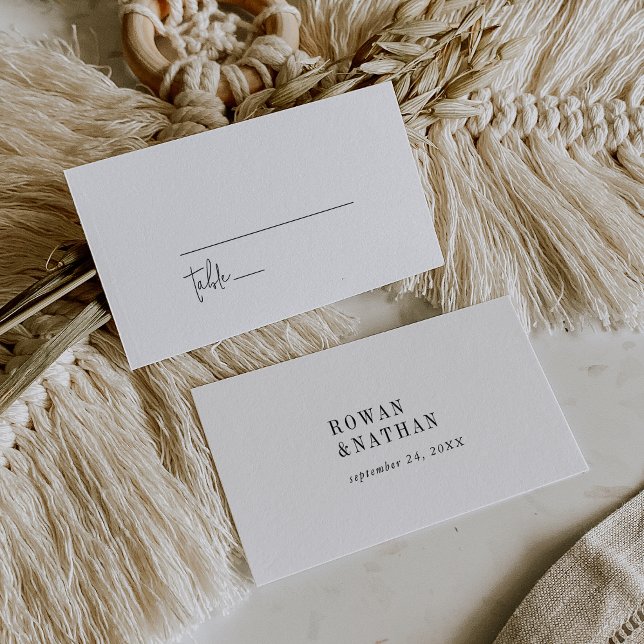 Tarjeta De Mesa Boda plano blanco y negro de Moda moderna (Subido por el creador)