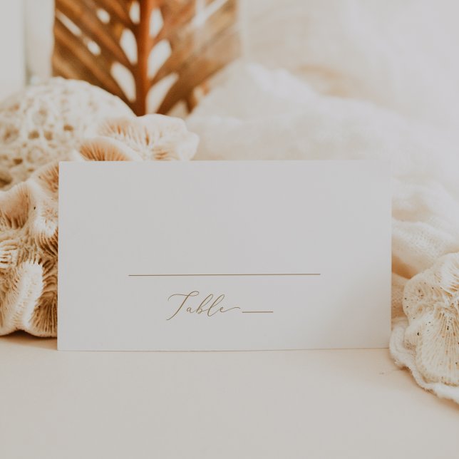 Tarjeta De Mesa Boda plano de caligrafía de oro delgado (Subido por el creador)