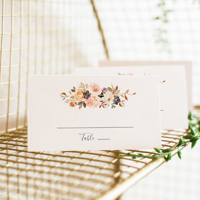 Tarjeta De Mesa Boda plano de floraciones terrestres rusticas (Subido por el creador)