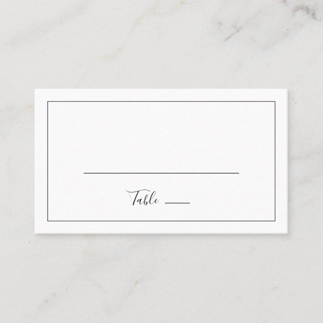Tarjeta De Mesa Boda plano minimalista (Anverso)