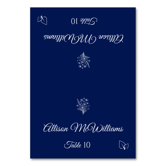 Tarjeta De Mesa Boda Plaza card-Wildflower Elegance-Vegetariano- (Anverso)