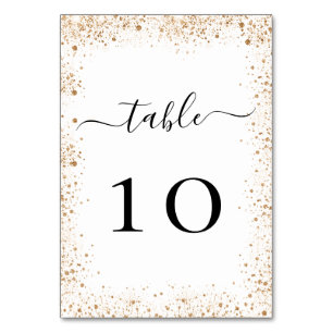 Tarjeta De Mesa Boda polvo de batido de oro blanco