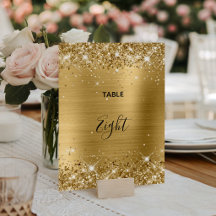 Boda Purpurinoso de Relieve metalizado dorado