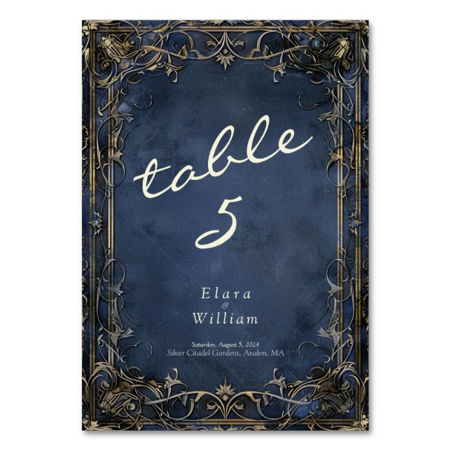 Tarjeta De Mesa Boda Real de Numenorea (Anverso)