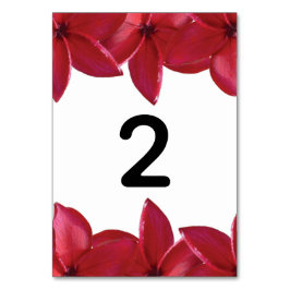 Tarjeta De Mesa Boda Red Plumeria Frangipani