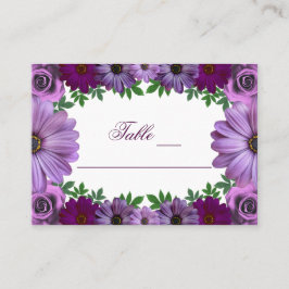 Tarjeta De Mesa Boda Regal Purple Floral
