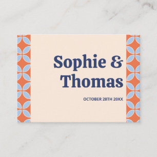 Tarjeta De Mesa Boda retro de mediados del siglo