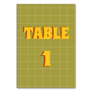 Tarjeta De Mesa Boda Retro Groovy Colorful Wavy Boho