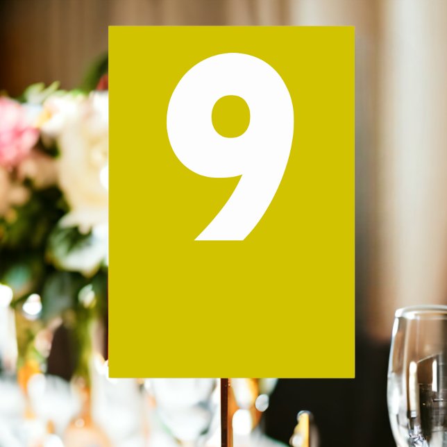 Tarjeta De Mesa Boda retro negrita (Bold Retro Wedding Table Number, a fun colorful addition to your reception tables from Ricaso )