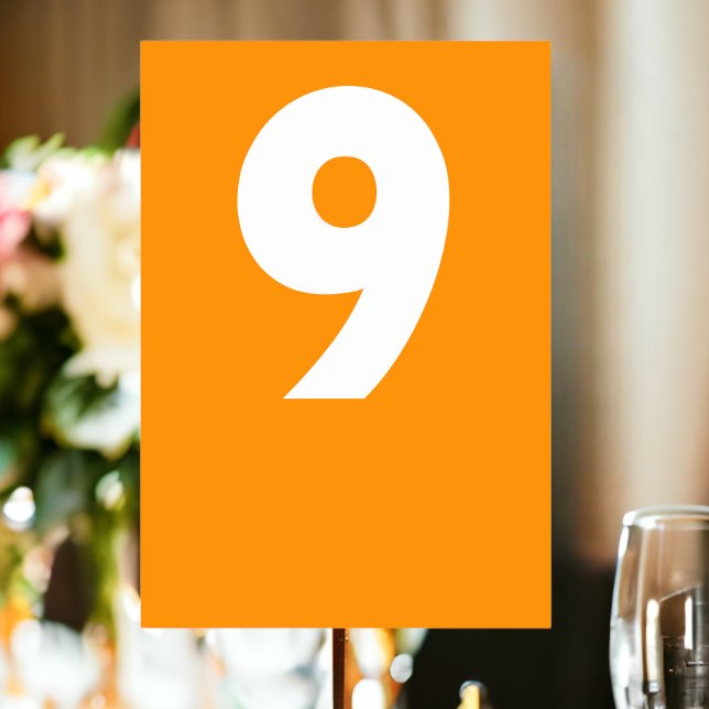 Tarjeta De Mesa Boda retro negrita (Bold Retro Wedding Table Number, a fun colorful addition to your reception tables from Ricaso )