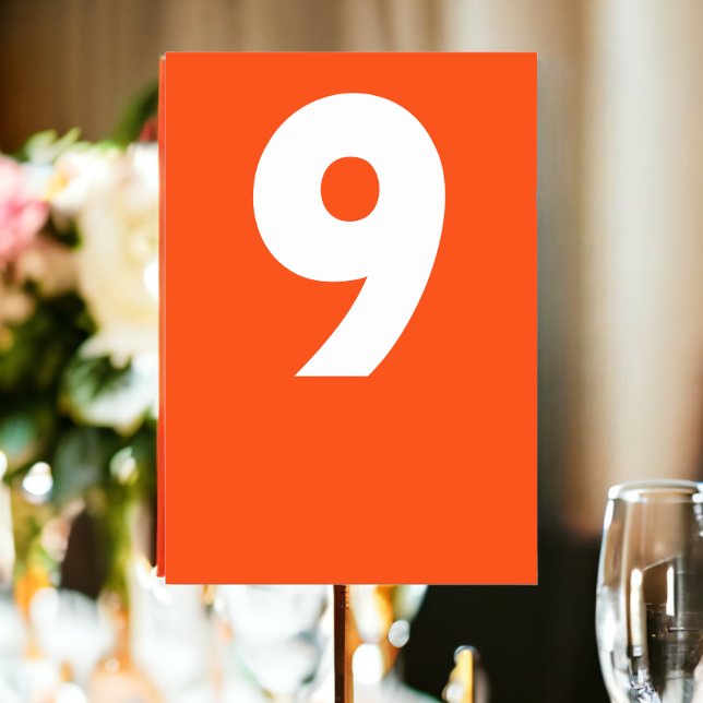 Tarjeta De Mesa Boda retro negrita (Bold Retro Wedding Table Number, a fun colorful addition to your reception tables from Ricaso )