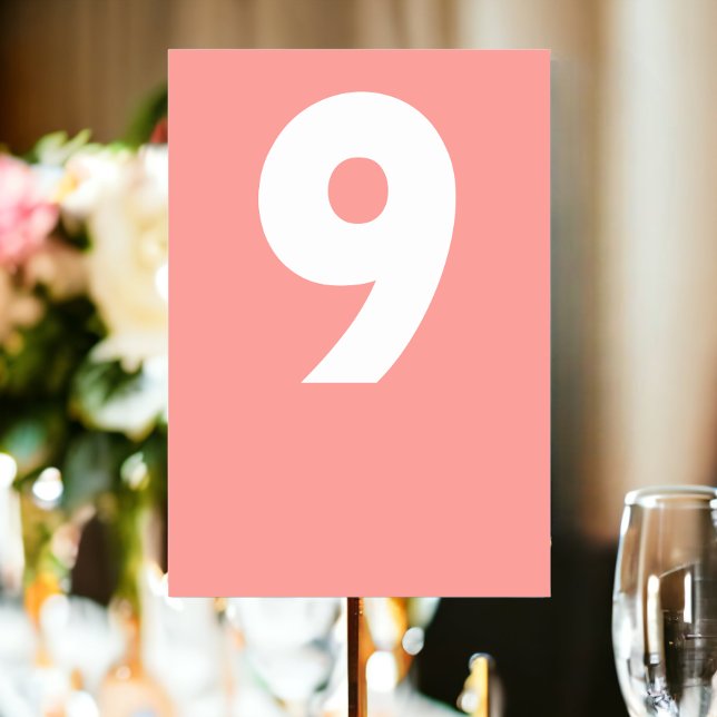 Tarjeta De Mesa Boda retro negrita (Bold Retro Wedding Table Number, a fun colorful addition to your reception tables from Ricaso )